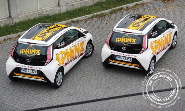 Toyota Aygo SPHINX oklejenie folia polimerowa wycinana ploterowo projekt sportowy design 20