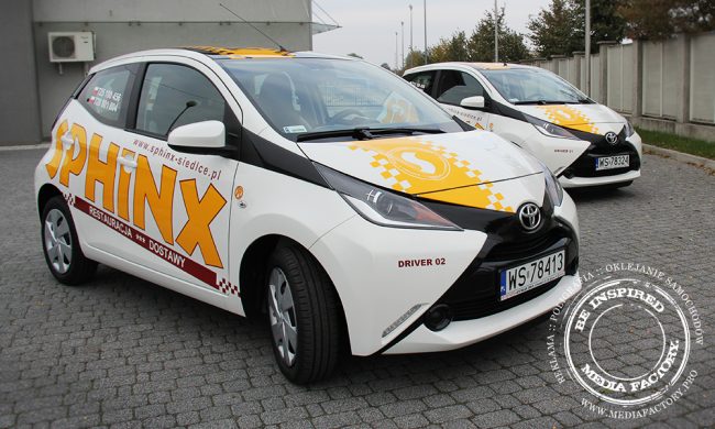 Toyota Aygo SPHINX oklejenie folia polimerowa wycinana ploterowo projekt sportowy design 21