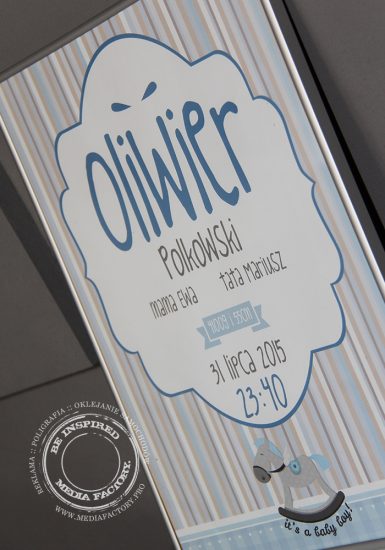 metryczka dla dziecka prezent ramka obrazek dane parametry 4