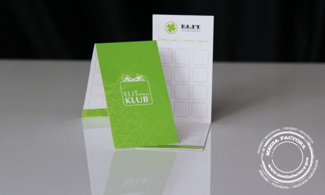 karta rabatowa punkty karta stalego klienta ELIT skladana folia mat lakier UV wybiorczy 1