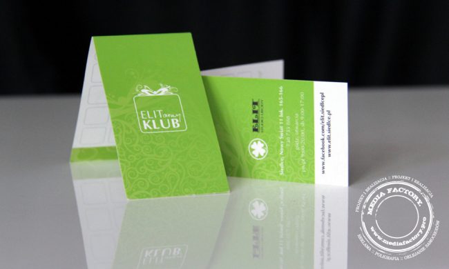 karta rabatowa punkty karta stalego klienta ELIT skladana folia mat lakier UV wybiorczy 2