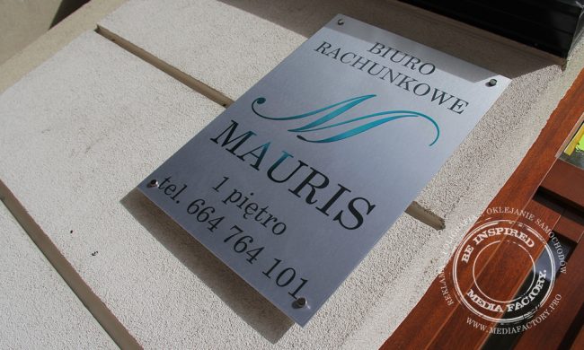 tablica informacyjna MAURIS dibond szczotkowane aluminium wydruk bezbarwna 1