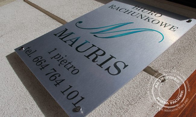 tablica informacyjna MAURIS dibond szczotkowane aluminium wydruk bezbarwna 3