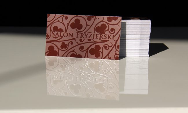 wizytowki Salon fryzjerski folia mat lakier UV 1
