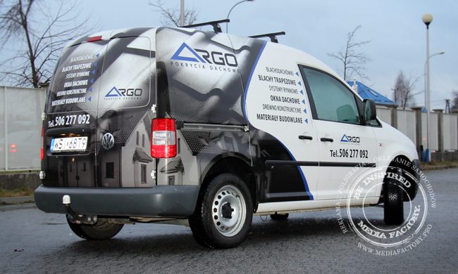 VW Caddy ARGO dachy folia polimerowa ploterowa projekt wycinanka 8