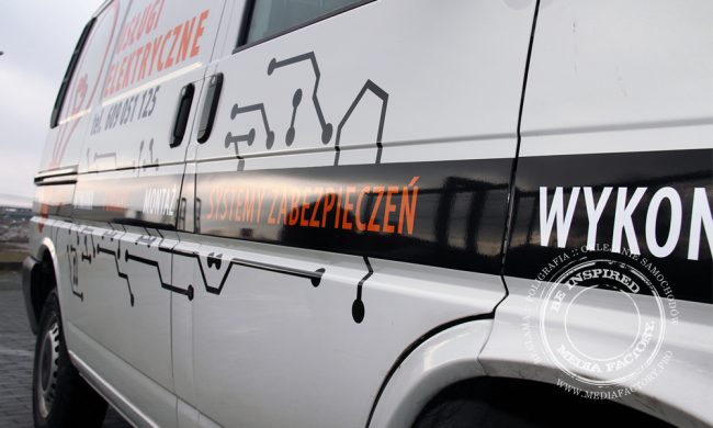 VW Transporter Elektryk folia ploterowa wycinanka Oracal projekt 1