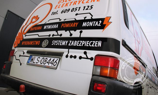 VW Transporter Elektryk folia ploterowa wycinanka Oracal projekt 2