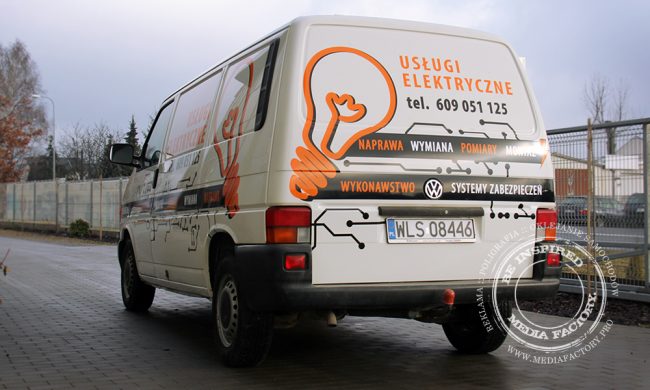 VW Transporter Elektryk folia ploterowa wycinanka Oracal projekt 4