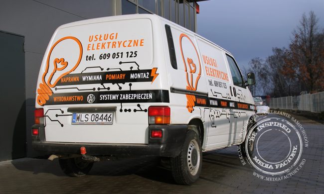 VW Transporter Elektryk folia ploterowa wycinanka Oracal projekt 5
