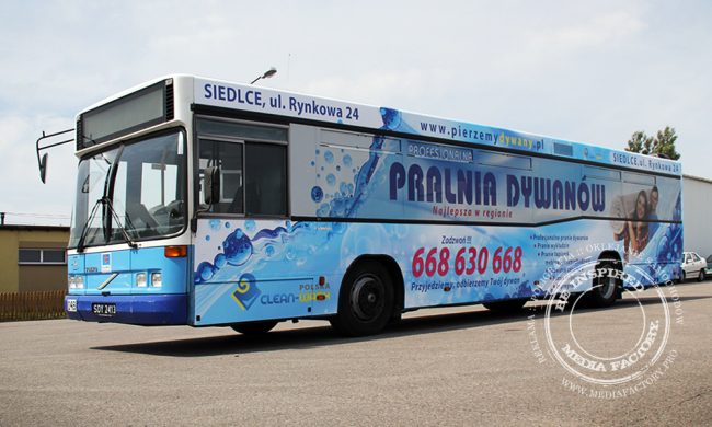 autobus Volvo Pralnia dywanow oklejanie folia wydruk 1