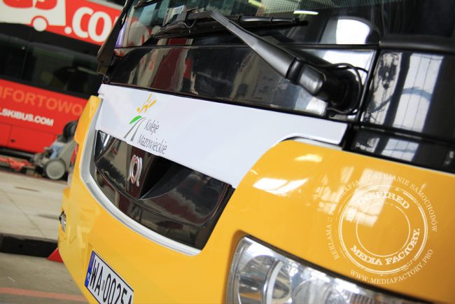 autobus Arriva koleje mazowieckie folia polimerowa wycinana ploterowo oklejanie 14