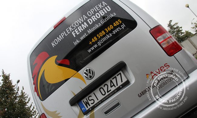 VW Caddy AVES weterynarz polimerowa folia ploterowa wycinanka 4