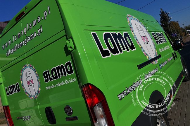 Lama Glama – Fiat Ducato oklejanie samochodow busow dostawczych projekt grafika dla dzieci