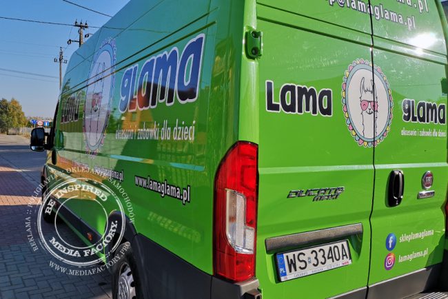 Lama Glama – Fiat Ducato oklejanie samochodow busow dostawczych projekt grafika dla dzieci